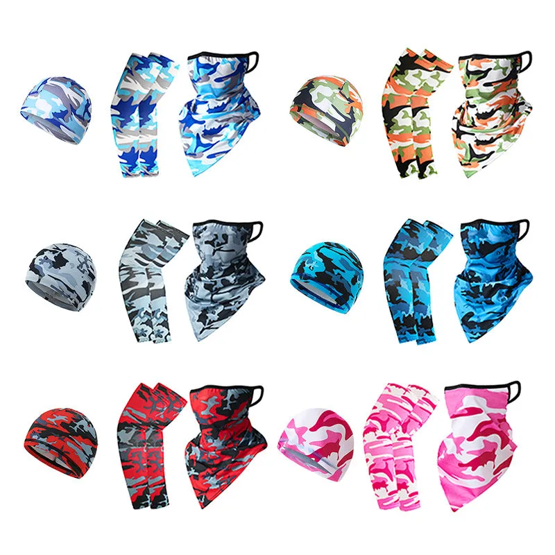 38 Oversleeves Triangular Binder Small Hat Hanging Ear Triangle Ice Silk Mask Summer for Outdoor Cycling