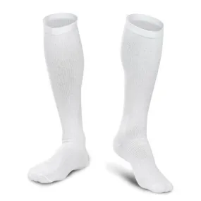 4-Pairs: White L/XL Compression Socks Running Sports Graduated Travel