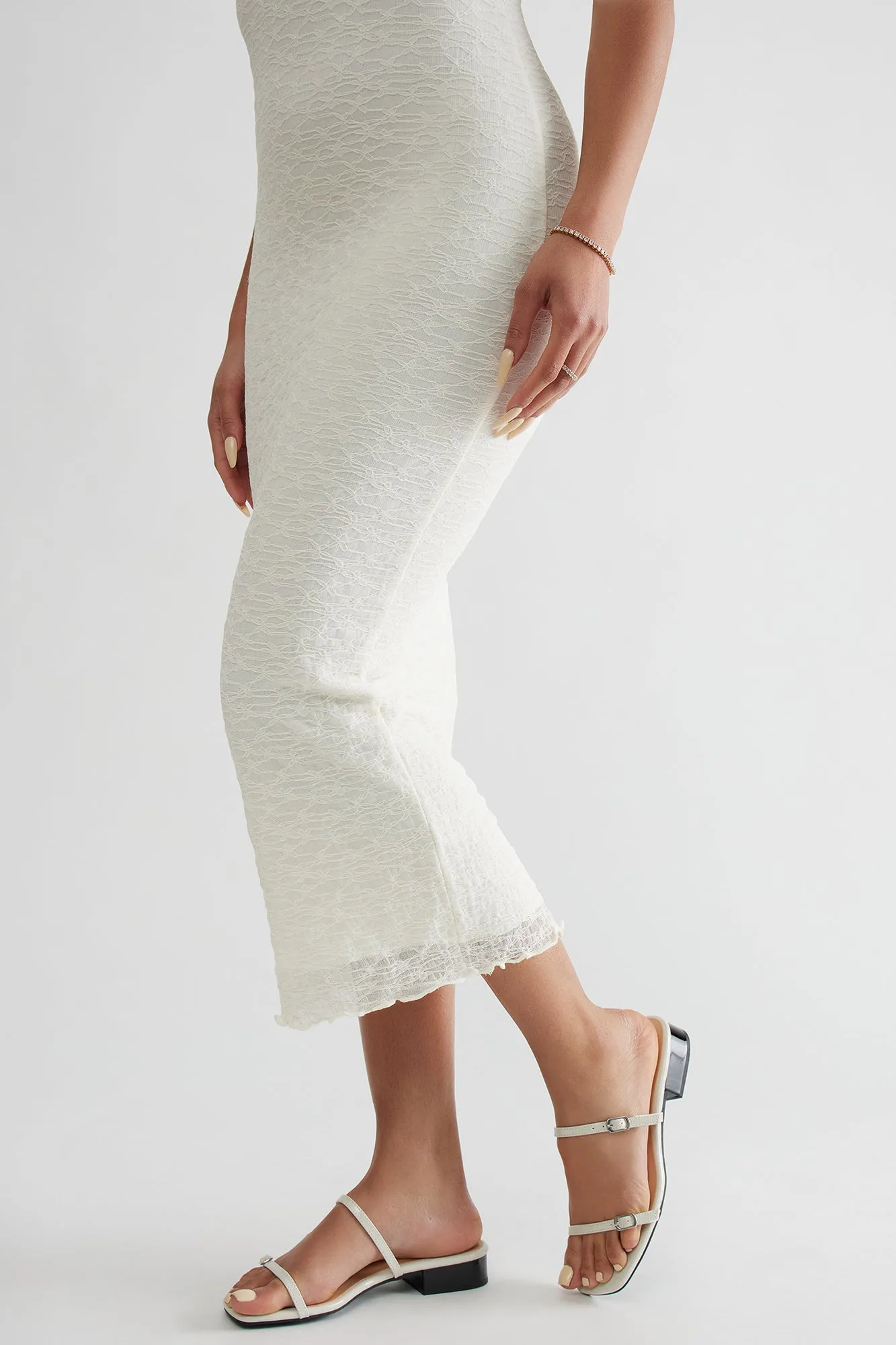 Arnie Heeled Sandals - White