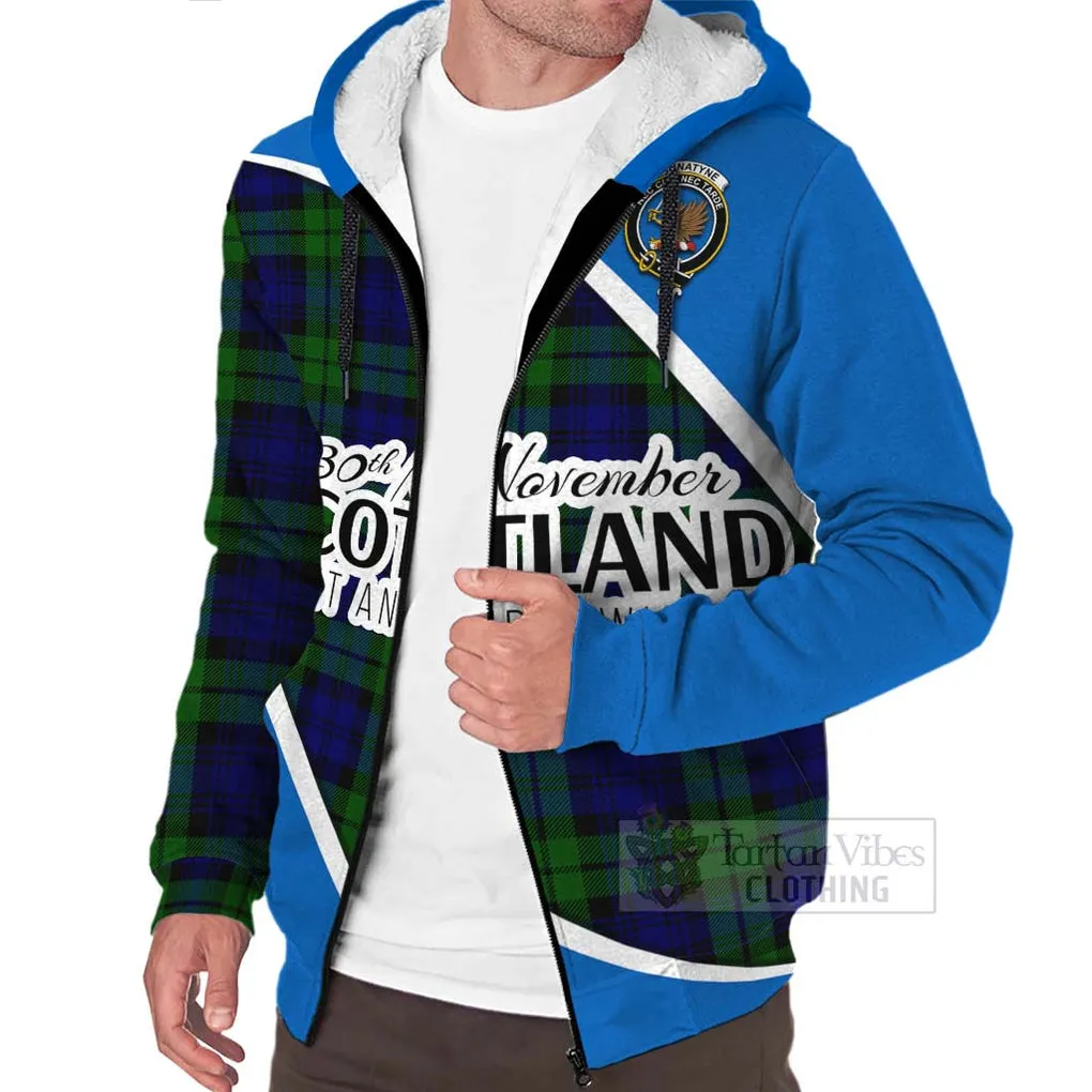 Bannatyne Family Crest Tartan Sherpa Hoodie Celebrate Saint Andrew's Day in Style