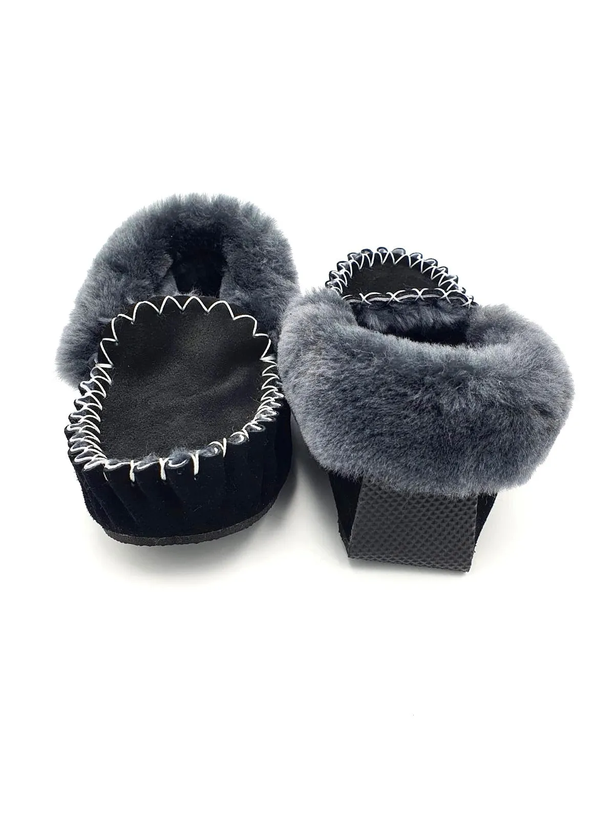 Black & Charcoal Moccasins