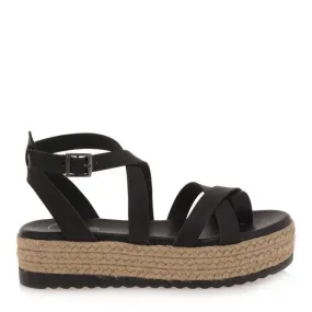 Black Ankle Wrap Sandals