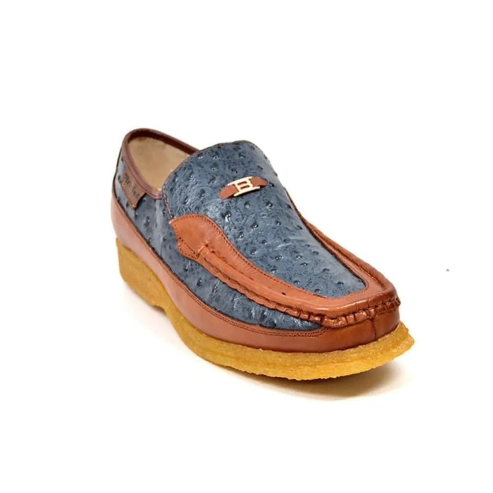 British Walkers Harlem Men's Ostrich Leather Slip Ons