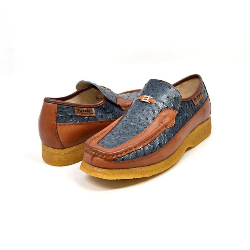 British Walkers Harlem Men's Ostrich Leather Slip Ons