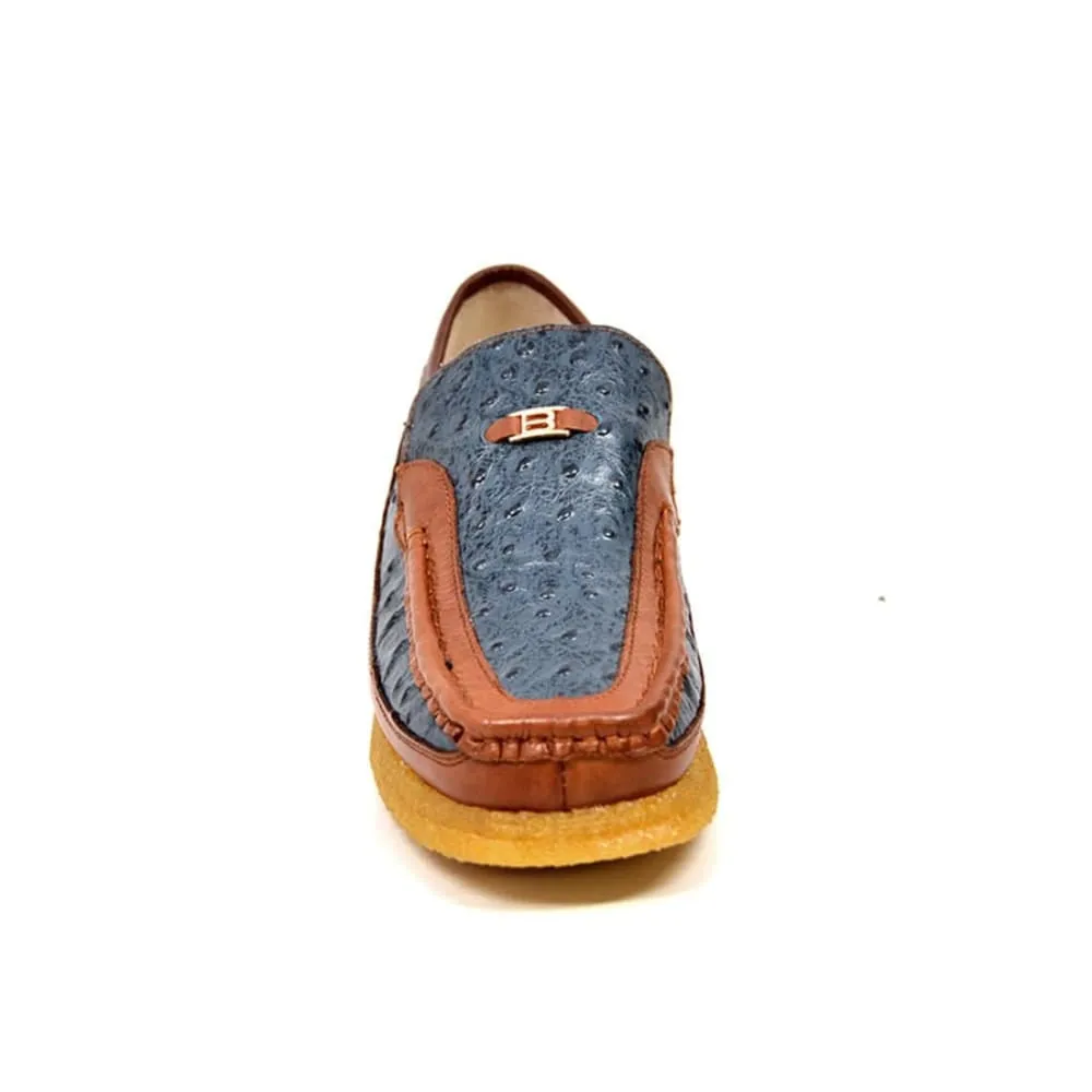 British Walkers Harlem Men's Ostrich Leather Slip Ons