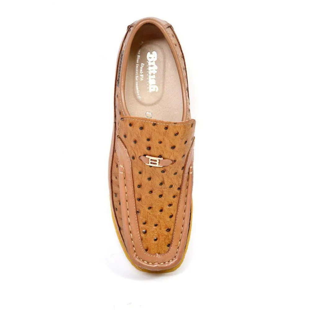 British Walkers Harlem Men's Ostrich Leather Slip Ons