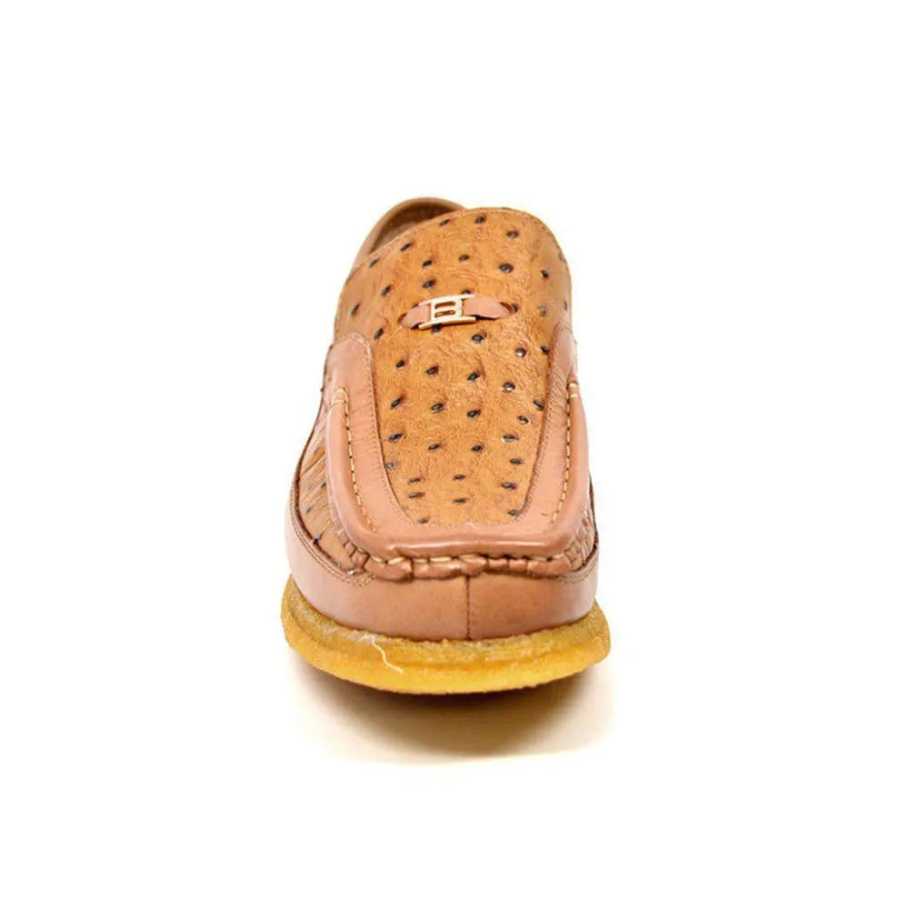 British Walkers Harlem Men's Ostrich Leather Slip Ons