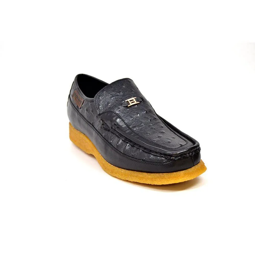 British Walkers Harlem Men's Ostrich Leather Slip Ons