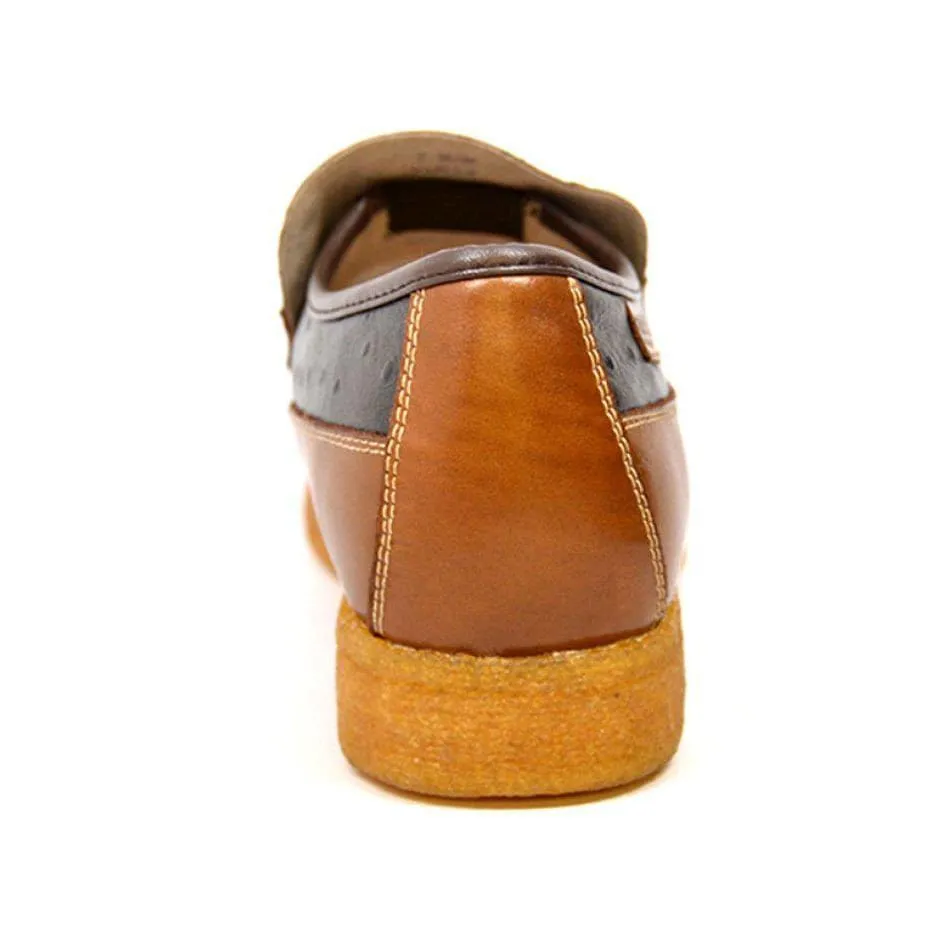 British Walkers Harlem Men's Ostrich Leather Slip Ons