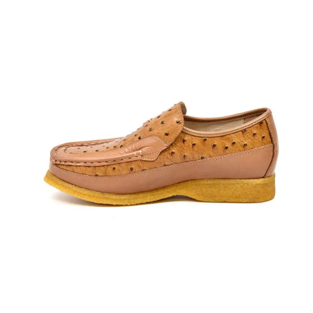 British Walkers Harlem Men's Ostrich Leather Slip Ons