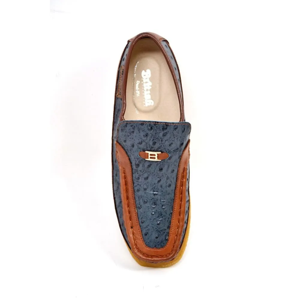 British Walkers Harlem Men's Ostrich Leather Slip Ons