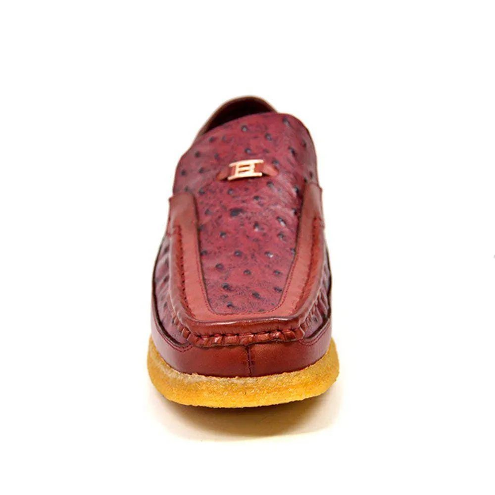 British Walkers Harlem Men's Ostrich Leather Slip Ons