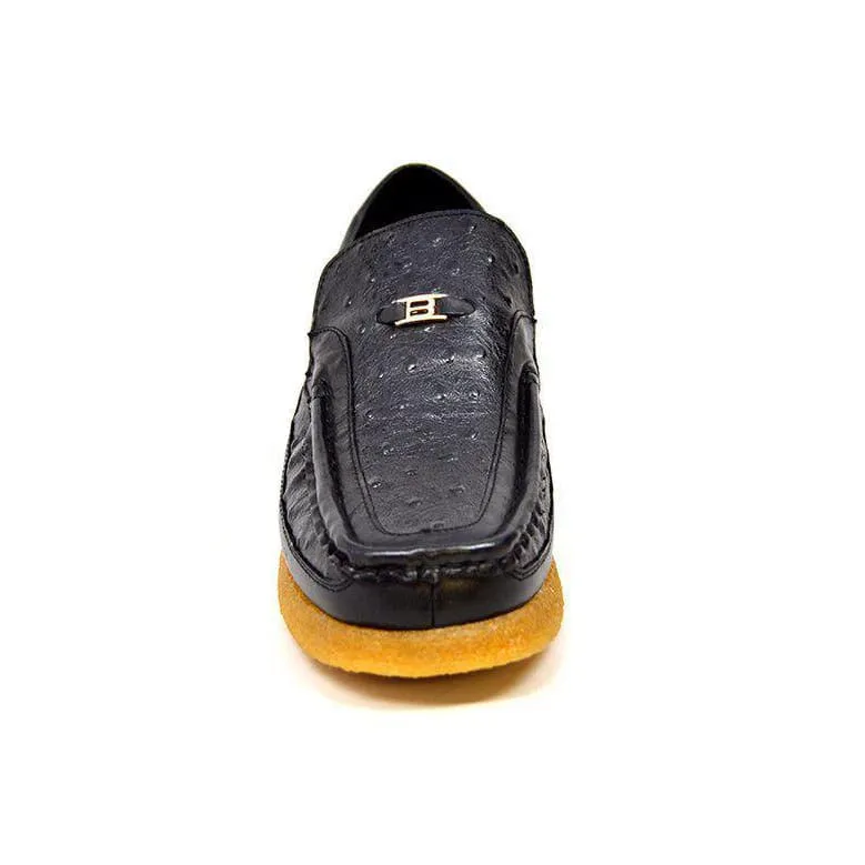 British Walkers Harlem Men's Ostrich Leather Slip Ons