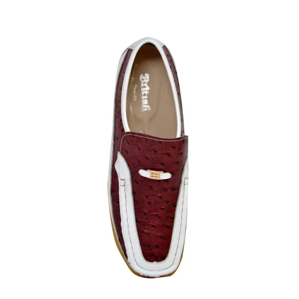 British Walkers Harlem Men's Ostrich Leather Slip Ons