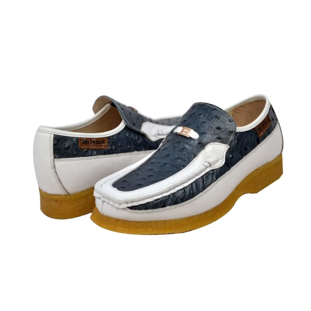 British Walkers Harlem Men's Ostrich Leather Slip Ons