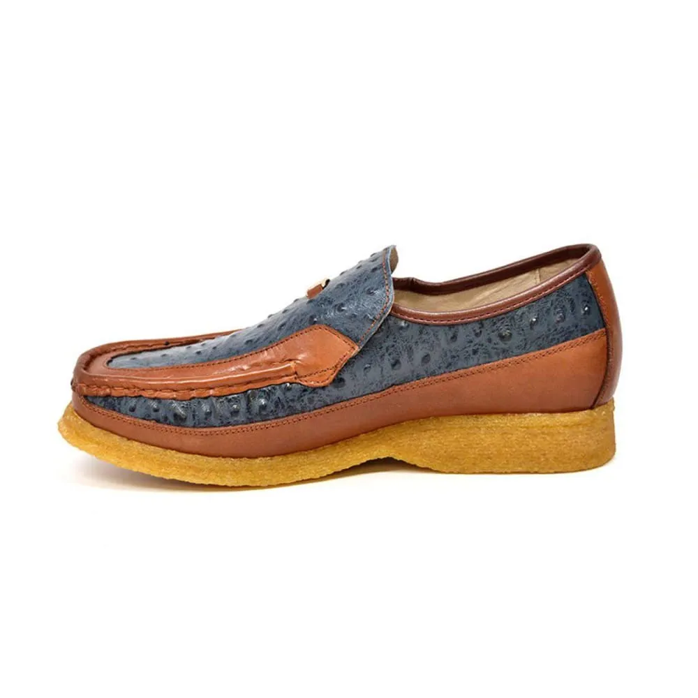 British Walkers Harlem Men's Ostrich Leather Slip Ons