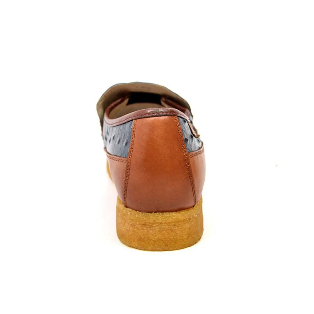 British Walkers Harlem Men's Ostrich Leather Slip Ons