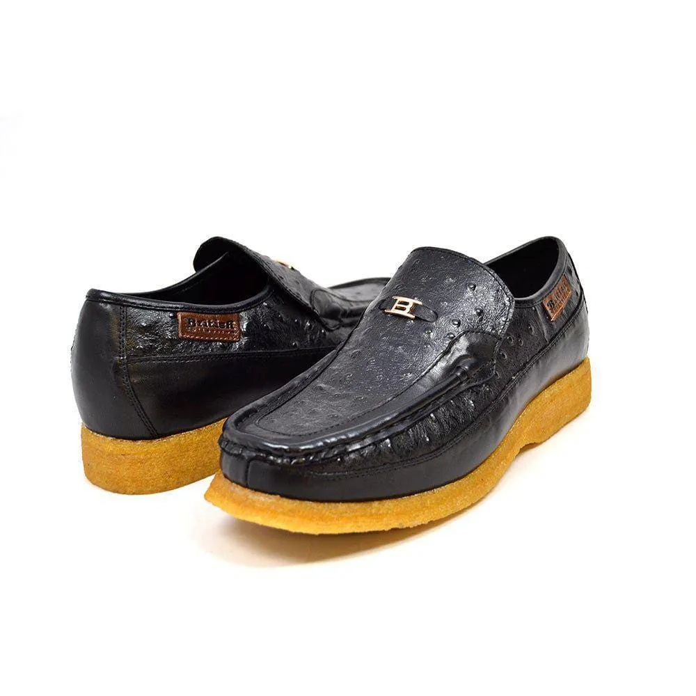 British Walkers Harlem Men's Ostrich Leather Slip Ons