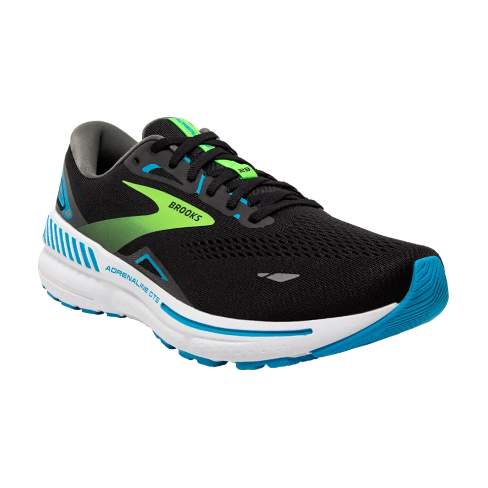 Brooks Men's Adrenaline GTS 23 D Width Black/Hawaiian Ocean/Green