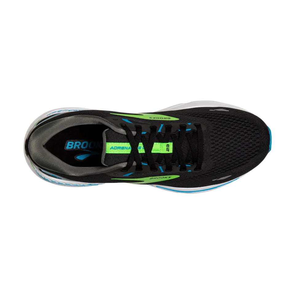 Brooks Men's Adrenaline GTS 23 D Width Black/Hawaiian Ocean/Green