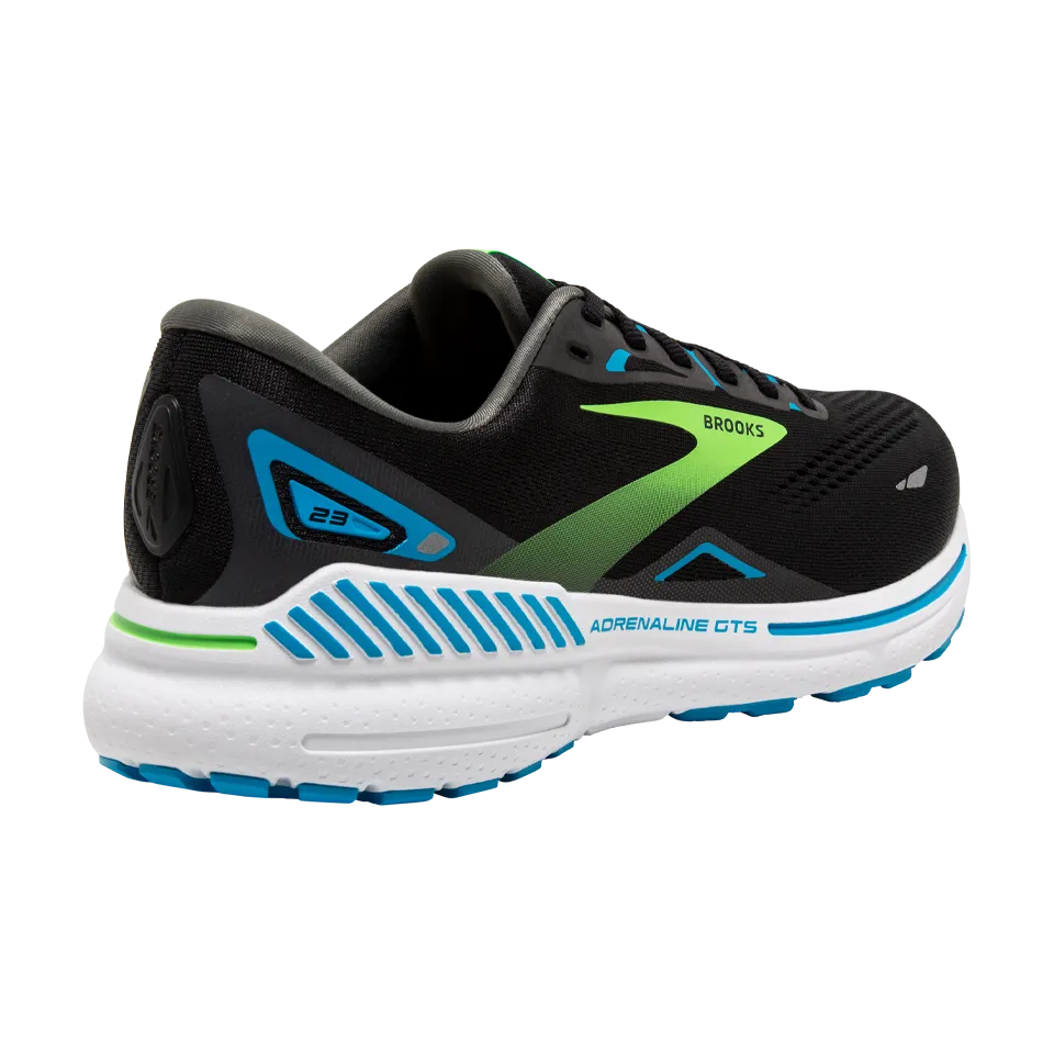 Brooks Men's Adrenaline GTS 23 D Width Black/Hawaiian Ocean/Green