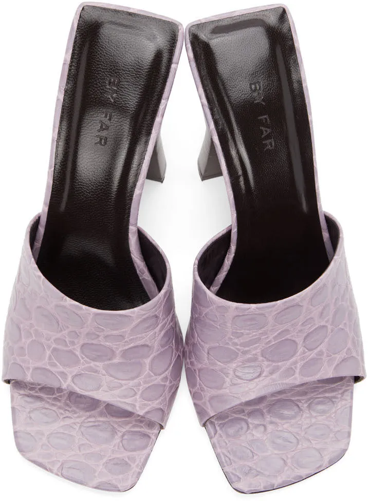 BY FAR Purple Croc Liliana Mules