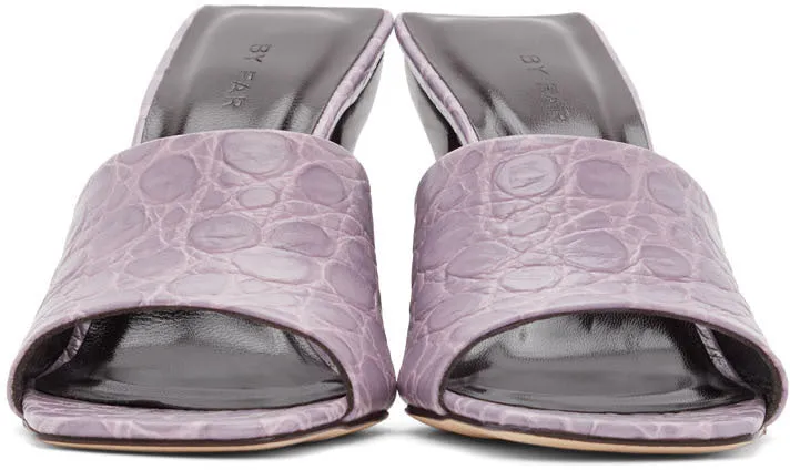 BY FAR Purple Croc Liliana Mules
