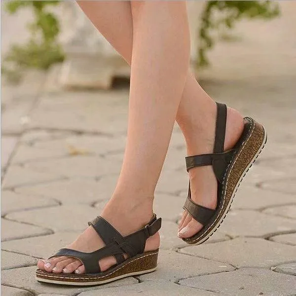 Casual Open Toe Wedge Heel Sandals