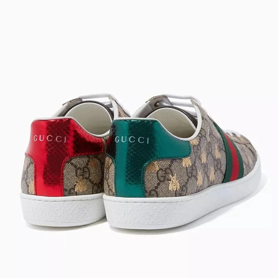 Gucci Beige & Ebony Ace Low-Top Sneakers