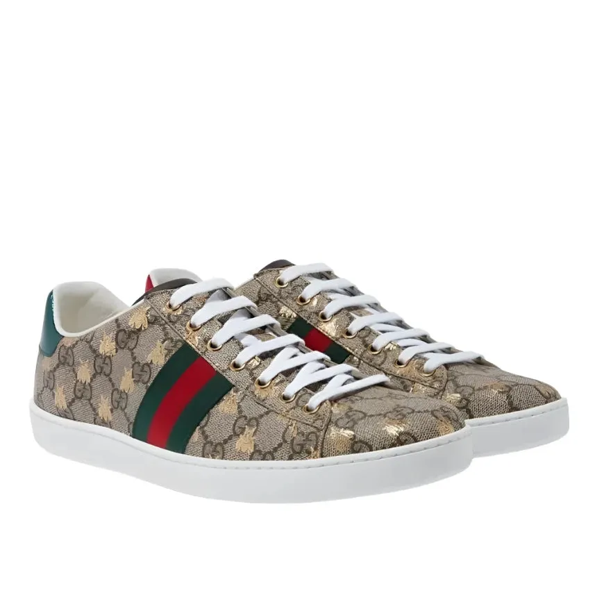 Gucci Beige & Ebony Ace Low-Top Sneakers