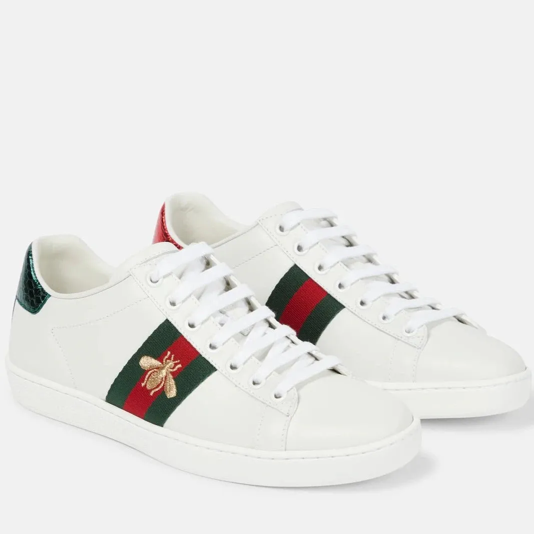 Gucci Women's Ace Embroidered Sneaker - White/Green/Red