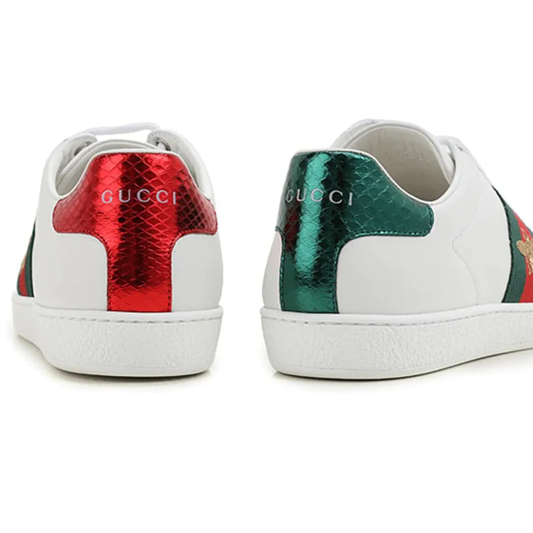 Gucci Women's Ace Embroidered Sneaker - White/Green/Red
