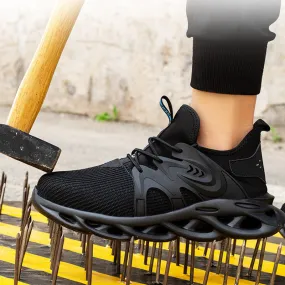 Men's Work Shoes Lightweight Indestructible Composite Toe Safety Breathable Industrial Construction Casual Working Sneakers