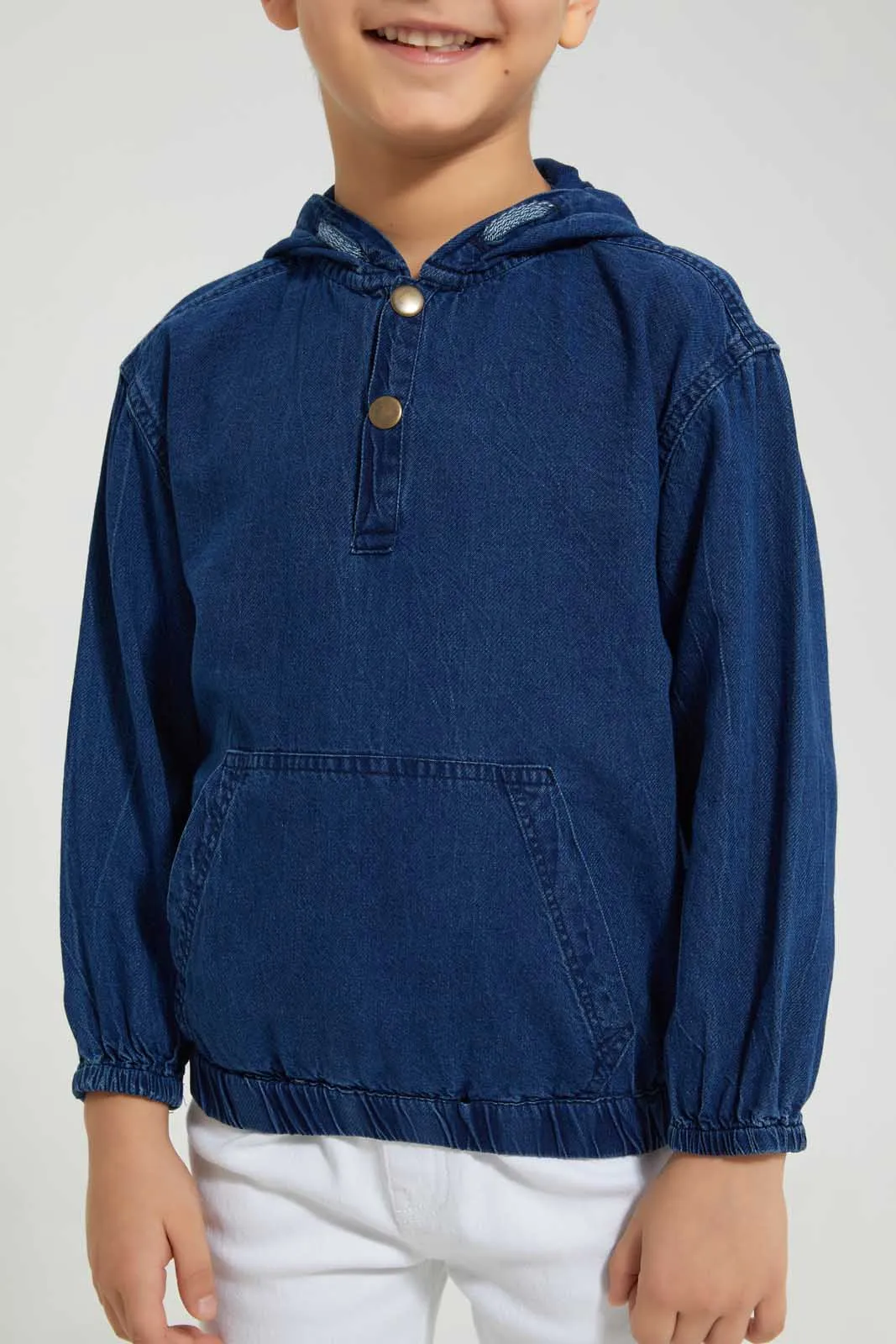 Navy Hooded Shirt