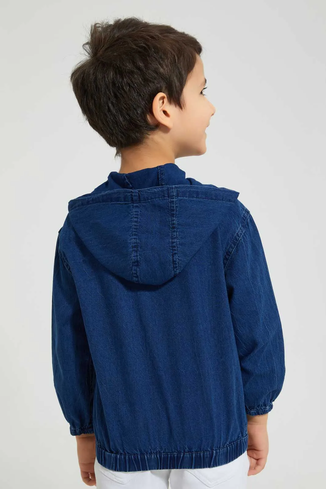 Navy Hooded Shirt