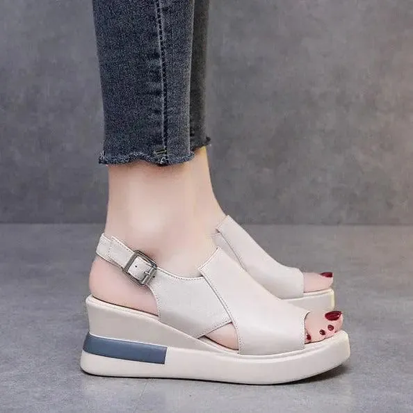 Stylish Orthopedic Platform Sandals - OrtoSoft™