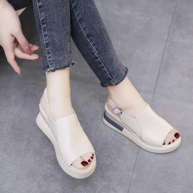 Stylish Orthopedic Platform Sandals - OrtoSoft™