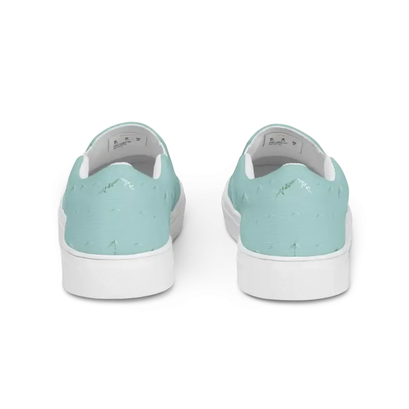 Teal Leaves Canvas Shoes Women Uk Europe