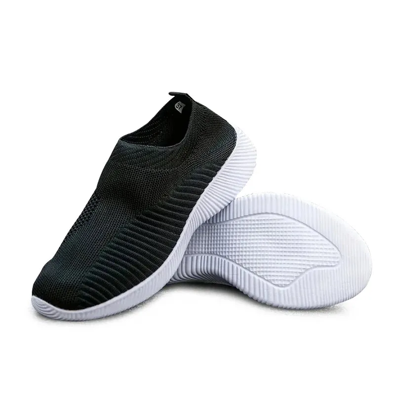 Women Shoes Knitting Sock Sneakers Women Flat Shoes Casual Breathable Sneakers Flats Walking Shoes for Women