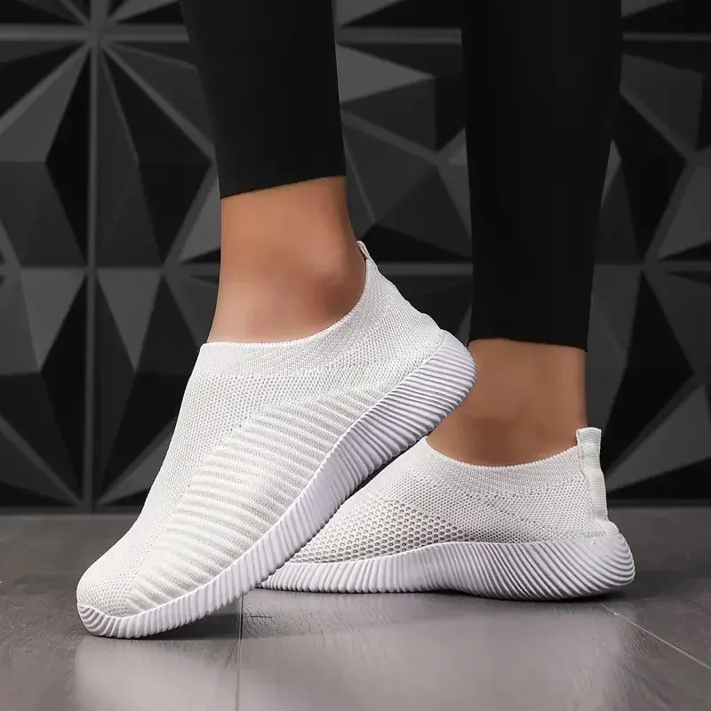 Women Shoes Knitting Sock Sneakers Women Flat Shoes Casual Breathable Sneakers Flats Walking Shoes for Women