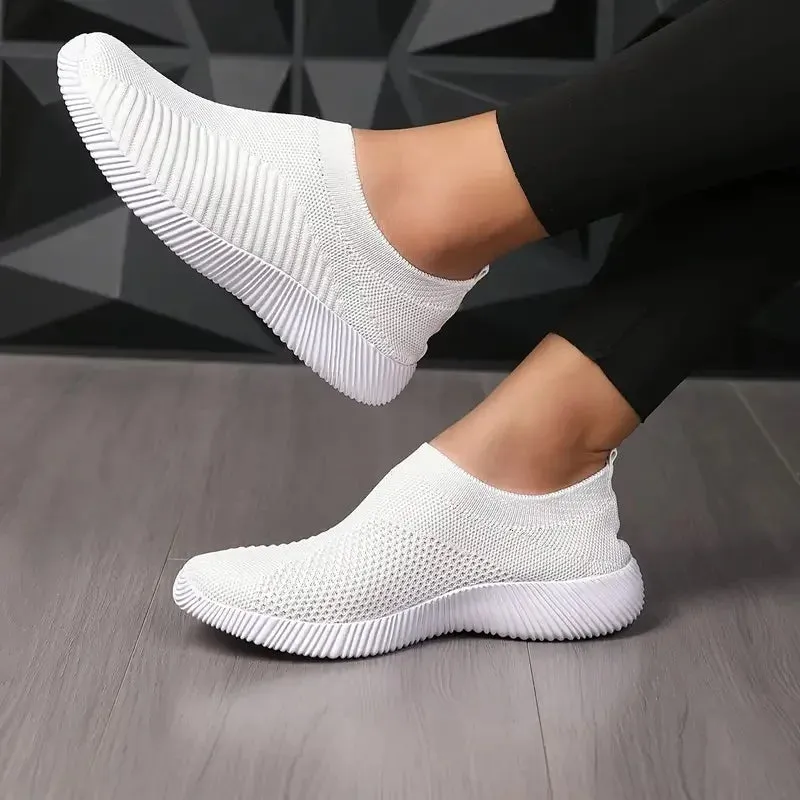 Women Shoes Knitting Sock Sneakers Women Flat Shoes Casual Breathable Sneakers Flats Walking Shoes for Women